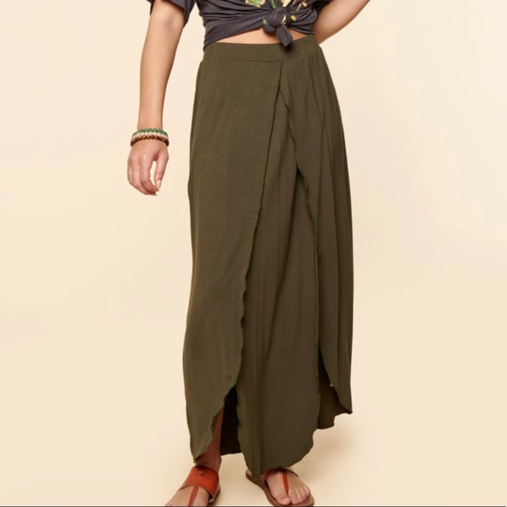 Green Earthbound Maxi Slit Skirt